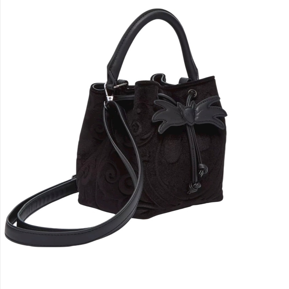 Loungefly Disney Jack Skellington Bow Tie Velvet Bucket Bag - Picture 3 of 4